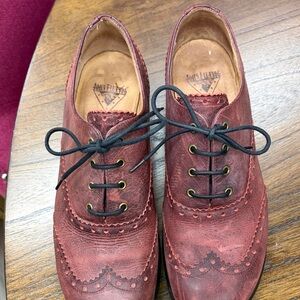 John Fluevog Red-Burgundy Wingtip Derby Oxfords
